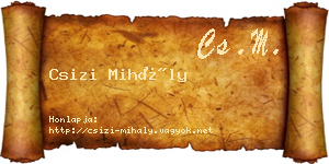 Csizi Mihály névjegykártya